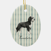 Hand getrokken Pet Portrait Waterverf Doodle Keramisch Ornament (Achterkant)