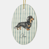 Hand getrokken Pet Portrait Waterverf Teckel Keramisch Ornament (Links)