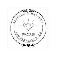 Hand-getrokken pijlen Hart & Diamant Bruiloft