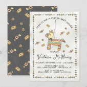 Hand getrokken Piñata Mexicaanse Fiesta Baby showe Kaart (Voorkant / Achterkant)