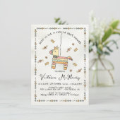 Hand getrokken Piñata Mexicaanse Fiesta Baby showe Kaart (Staand voorkant)