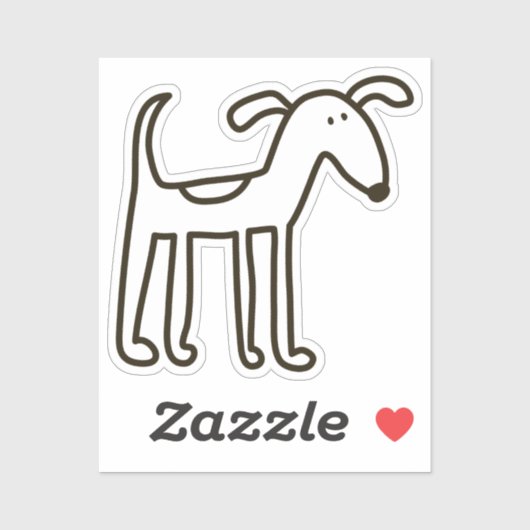 Hand getrokken Puppy Custom-Cut Vinyl Sticker (Vel)