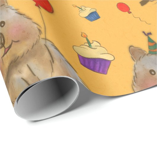 Hand getrokken Quokka Verjaardags Wrapping Cadeaupapier (Rol Hoek)
