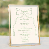 Hand getrokken Quriky Bow Green Wedding Bar Drink Poster