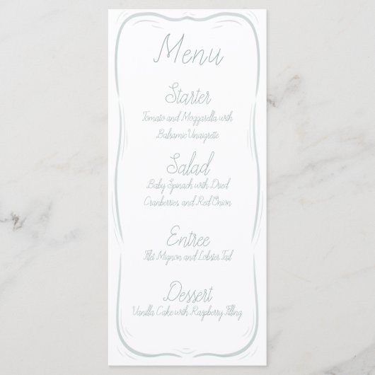 Hand getrokken Rand Gestreept Wedding Menu (Voorkant)