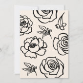 Hand getrokken Retro Bloemen Vrijgezellenfeest Kaart (Achterkant)