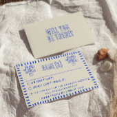 Hand getrokken retro funky eigenzinnige krabbel br RSVP kaartje