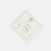 Hand getrokken Retro Gekke Goose Ribbon Baby showe Servet (Hoek)