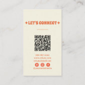 Hand getrokken Retro Kleurrijke QR Code Floral Uni Visitekaartje (Achterkant)