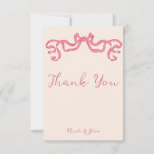 Hand getrokken  retro lint krabbel bruiloft bedankkaart (Voorkant)