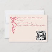 Hand getrokken  retro lint krabbel bruiloft RSVP kaartje (Achterkant)