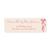 Hand getrokken  retro lint toekomst mr en mrs etiket (Voorkant)