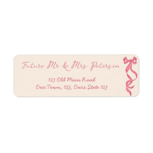 Hand getrokken  retro lint toekomst mr en mrs etiket
