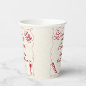 Hand getrokken Retro Rood Italiaans Casual Bruids  Papieren Bekers (Links)