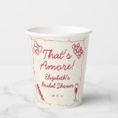 Hand getrokken Retro Rood Italiaans Casual Bruids  Papieren Bekers (Voorkant)