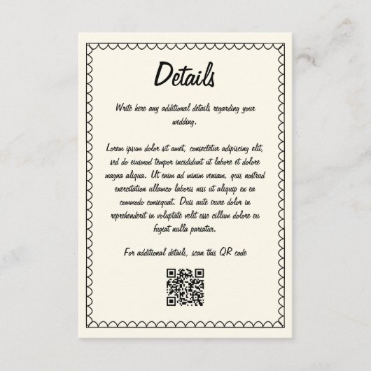 Hand getrokken retro schets Franse bruiloft detail Informatiekaartje (Voorkant)