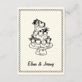 Hand getrokken retro schets Franse bruiloft detail Informatiekaartje (Achterkant)