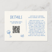 Hand getrokken retro schets groene bruiloft detail informatiekaartje (Voorkant)