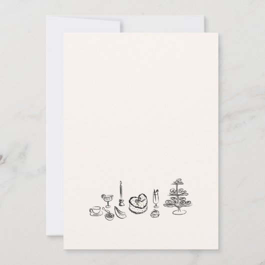 Hand getrokken Retro Whimsical & Chique Vrijgezell Kaart (Achterkant)