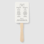 Hand getrokken ringen Doodle Modern Wedding Progra Handwaaier (Achterkant)