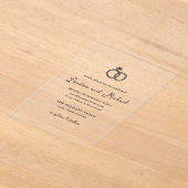 Hand getrokken ringen Doodle moderne bruiloft Acryl Uitnodigingen (Laagn)