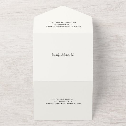 Hand getrokken ringen Doodle moderne bruiloft All In One Uitnodiging (Buitenkant)