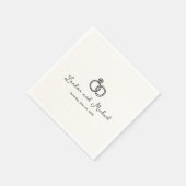 Hand getrokken ringen Doodle moderne bruiloft Servet (Hoek)