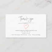 Hand getrokken rood liefde hart dank u behuizing k informatiekaartje (Voorkant)