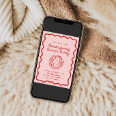 Hand getrokken rood roze Whimsy Doodle Thanksgivin Feestdagenkaart