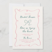 Hand getrokken roze groen Lijsten lint Vrijgezelle Kaart (Voorkant)