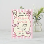 Hand getrokken Roze Medische Disco Ball Afstuderen Kaart (Staand voorkant)