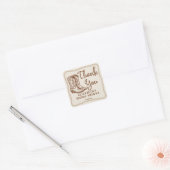 Hand getrokken rustieke Westerne Cowgirl laarzen D Vierkante Sticker (Envelop)