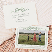 Hand getrokken Sage Green Bow Lijst Feestdagenkaart