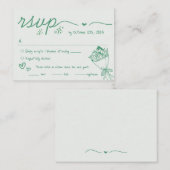 Hand getrokken Sage Scribble eigenzinnige RSVP bru Informatiekaartje (Voorkant / Achterkant)