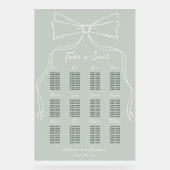 Hand getrokken salie groene bruiloft zitkaart acryl bord (Voorkant)