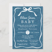 Hand getrokken Schattige boog Eenvoudig blauw Jean Kaart (Voorkant)