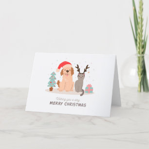 Hand getrokken schattige kerst feestdagen kaart