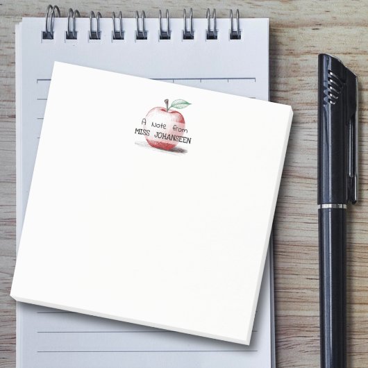 Hand getrokken Schattige plezier Red Apple Teacher Post-it® Notes