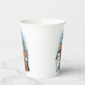 Hand getrokken Schattigee Kerstkatten Papieren Bekers (Links)