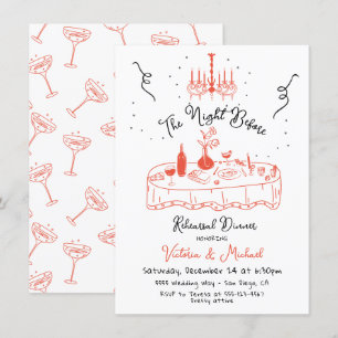 Hand getrokken schets de avond voor repetitie dine kaart