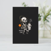 Hand getrokken skelet vissen illustratie bedankkaart (Staand voorkant)