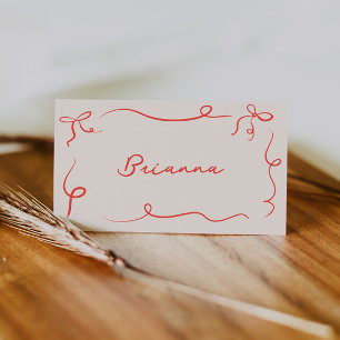 Hand getrokken Squiggle Lijst Place Card