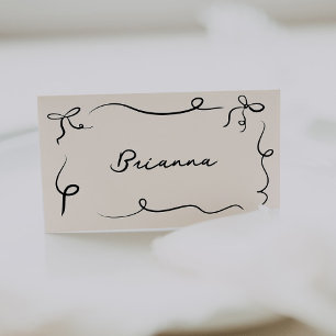 Hand getrokken Squiggle Lijst Place Card