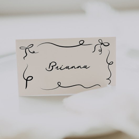 Hand getrokken Squiggle Lijst Place Card