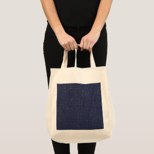 Hand getrokken Stippen op Violet Donkerblauw Tote Bag
