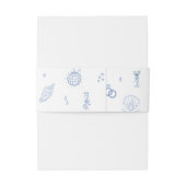 Hand getrokken stoffige blauwe kust bruiloft uitnodigingen wikkel (Achterkant Voorbeeld)