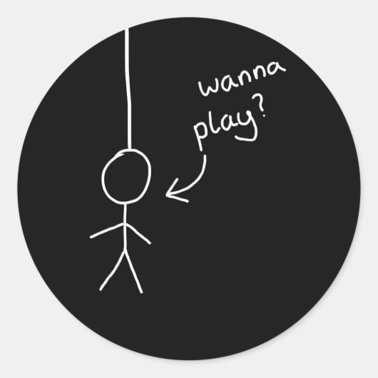 hand getrokken Stok "hangman" figuur sticker (Voorkant)