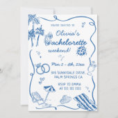 Hand getrokken strand kust Bachelorette Kaart (Voorkant)
