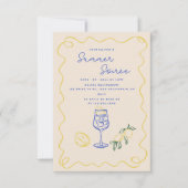 Hand getrokken Summer Soiree Drinken Cocktail Part Kaart (Voorkant)