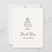 Hand getrokken taart Doodle moderne bruiloft Bedankkaart (Voorkant)